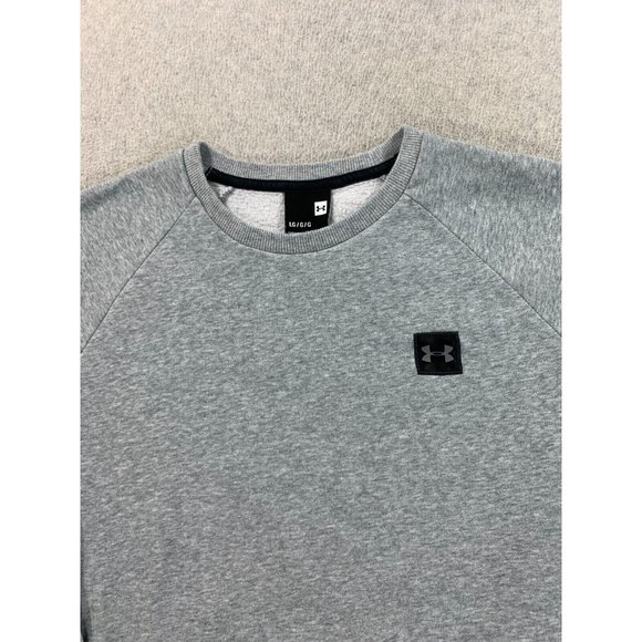 Under Armour ‎ Cotton Blend Crew Classic Solid Sweatshirt (Men's Large) Gray - Picture 2 of 11